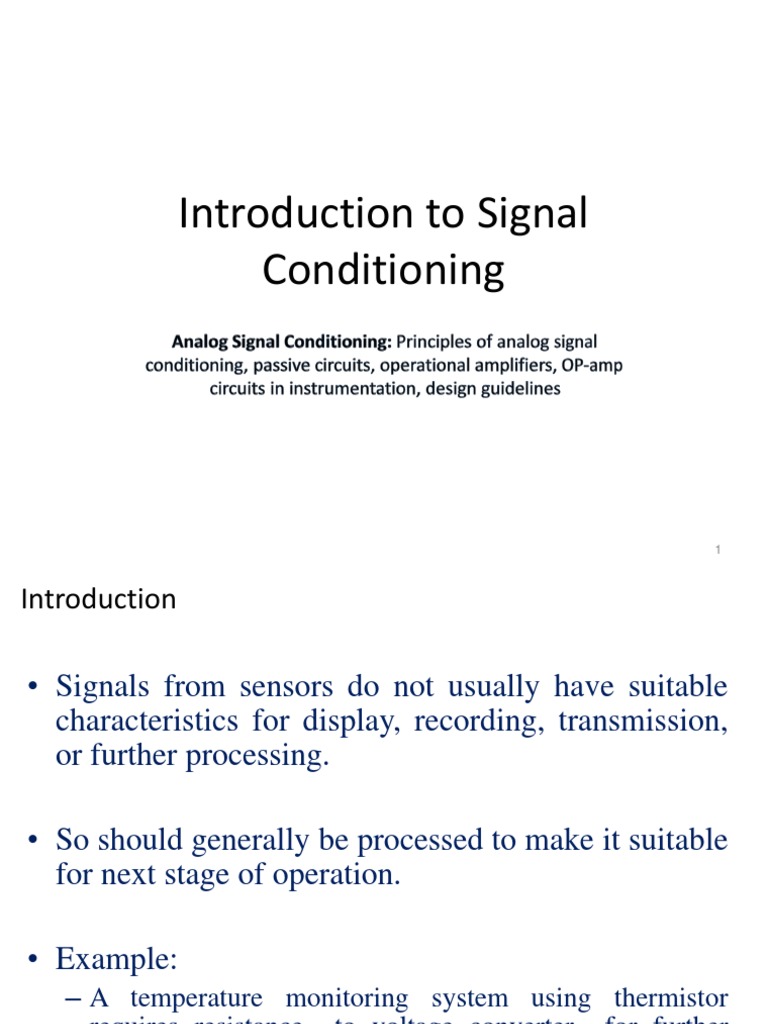 Overview of Signal Conditioning Techniques | PDF | Operational ...