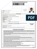 Common Admission Test (CAT) 2020 Admit Card: Barcode