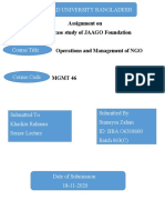 Assignment On Video Case Study of JAAGO Foundation Operations and Management of NGO