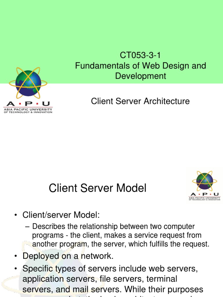 01 Client Server Architecture + Web Hosting | PDF | Client–Server Model ...