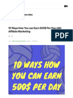  10 Ways How You Can Earn 500 Per Day With Affiliate Marketing 