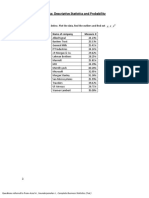 Topics: Descriptive Statistics and Probability: Name of Company Measure X