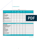 Bar Cleaning Checklist: Year: - Month