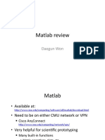 Matlab review guide for functions, plotting, and matrices