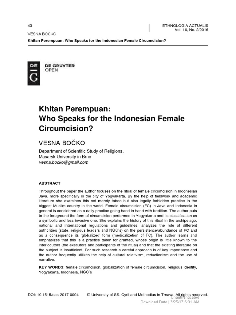 Khitan Perempuan: Who Speaks For The Indonesian Female Circumcision ...