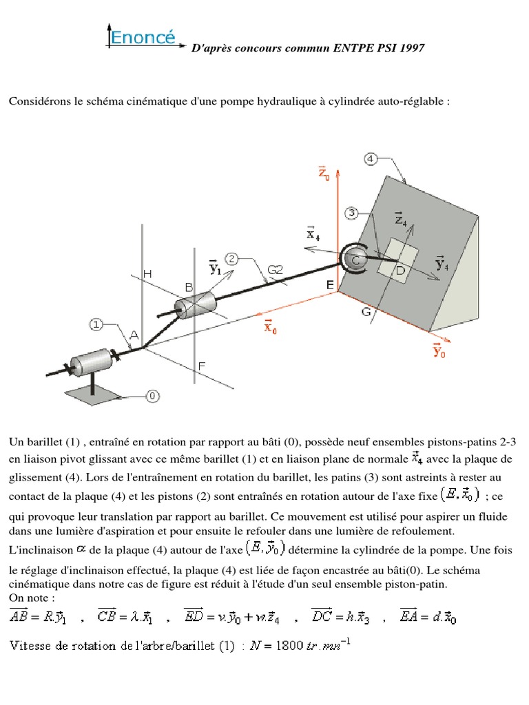 Pompe A Pistons Axiaux PDF | PDF | Mouvement de rotation | Cinématique