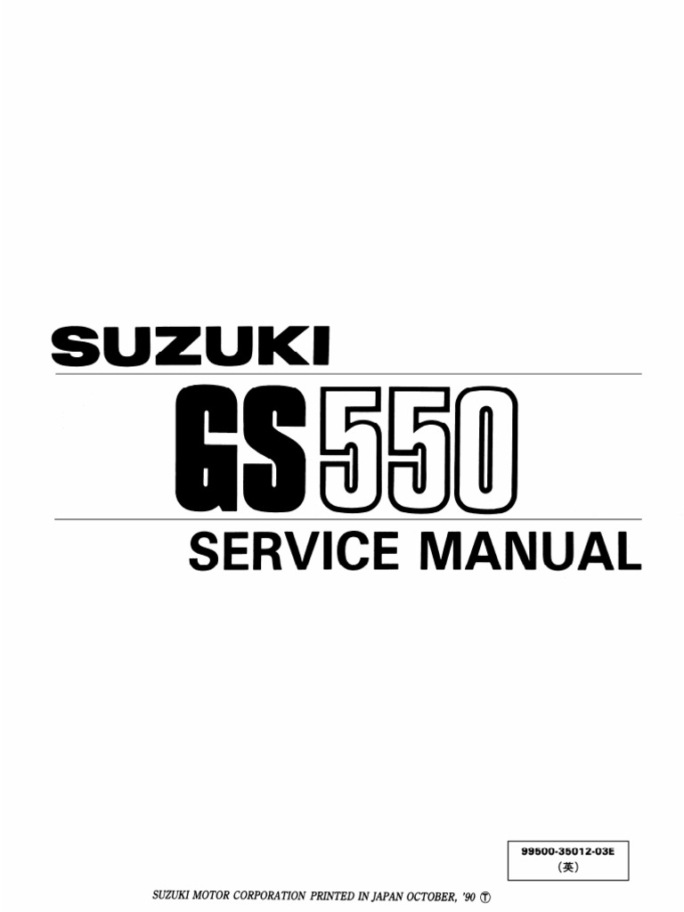 Suzuki GSX550 '84-'86 Service Manual (99500-35012-03E) | PDF