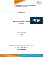 Unidad 2 - Tarea 3 - Sistemas de Ecuaciones Lineales, Rectas, Planos y Espacio Vectorial