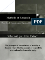 Methods of Research: Observational, Correlational, and Experimental Designs