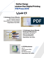 Buku Pricelist Percetakan ITB Press 2019