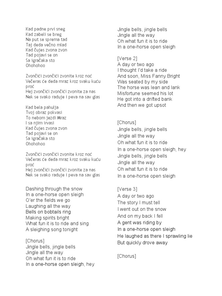 Bells On Bobtails Ring A Gent Was Riding by in A OneHorse Open Sleigh He Laughed As There I