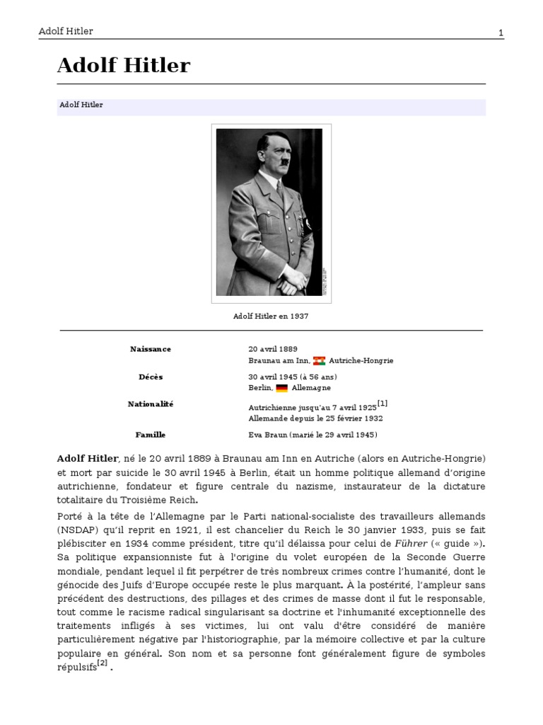 Adolf Hitler | PDF