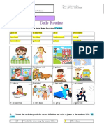 Daily Routine Vocabulary and Comprehension