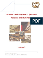 Technical Service Systems I (GSE366a) Acoustics and Illumination