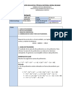 Guía de aprendizaje de Matemáticas sobre operaciones con polinomios