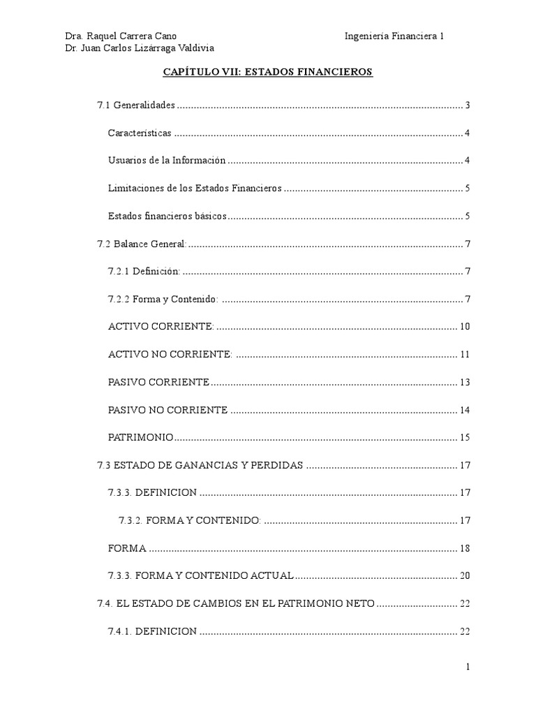 Informe sobre Estados Financieros | PDF | Hoja de balance | Contabilidad