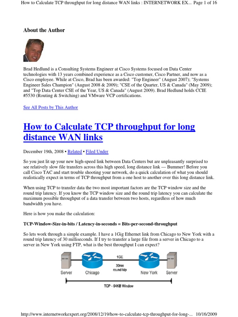 Calculate TCP Throughput | PDF | Transmission Control Protocol ...