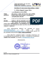 Universidad Nacional de Juliaca solicita datos personales y académicos actualizados de docentes y jefes de práctica de la Escuela Profesional de Ing. en Industrias Alimentarias