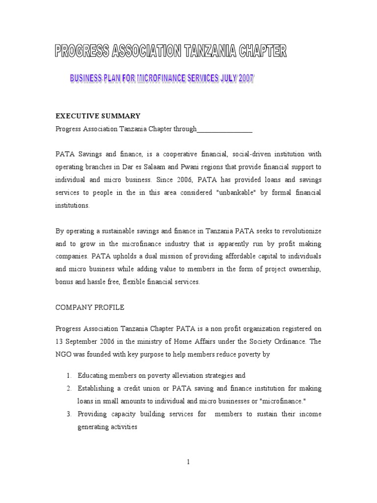 Business plan bank image