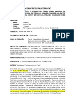 Acta Entrega de Terreno "Las Malvinas - Vista Alegre"