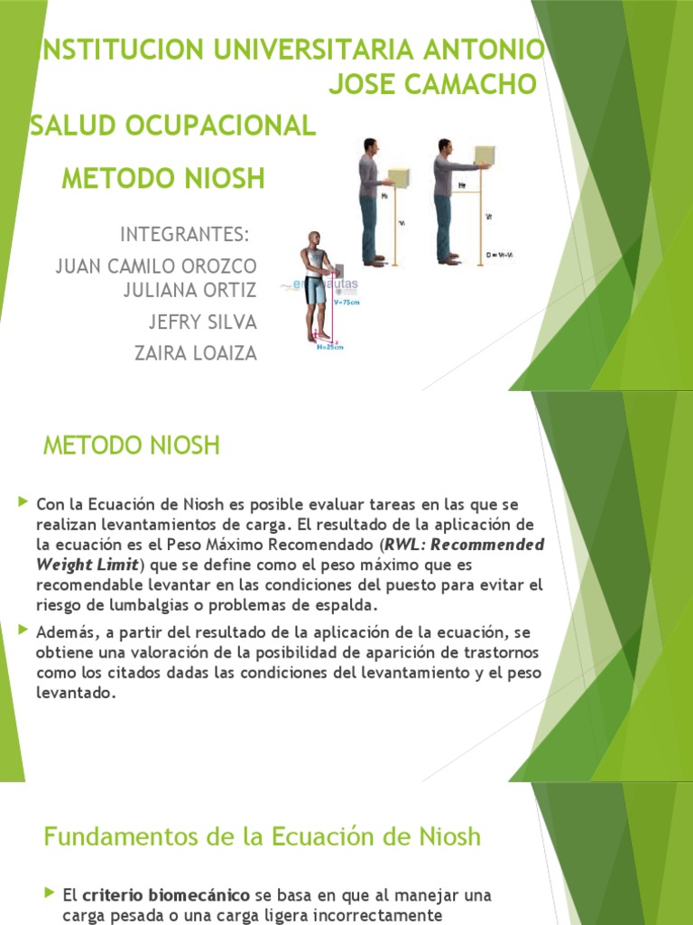 Metodo Niosh | PDF | Seguridad y salud ocupacional | Naturaleza