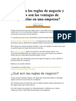 Qué Son Las Reglas de Negocio y Cuáles Son Las Ventajas de Aplicarlas en Una Empresa