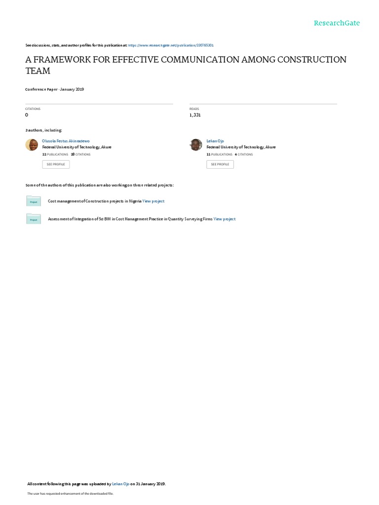 Effective Communication in Construction Teams | PDF | Architect ...