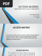 Access Matrix: Implementation and Comparison