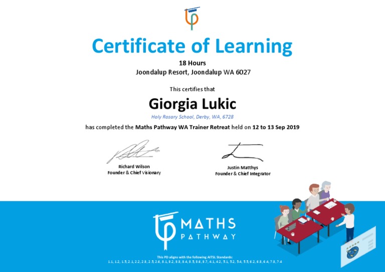 Maths Pathway Trainer Retreat Certificate | PDF | Business | Self ...