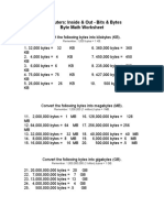 Byte Math Worksheet