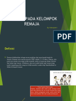 MASALAH PADA KELOMPOK REMAJA