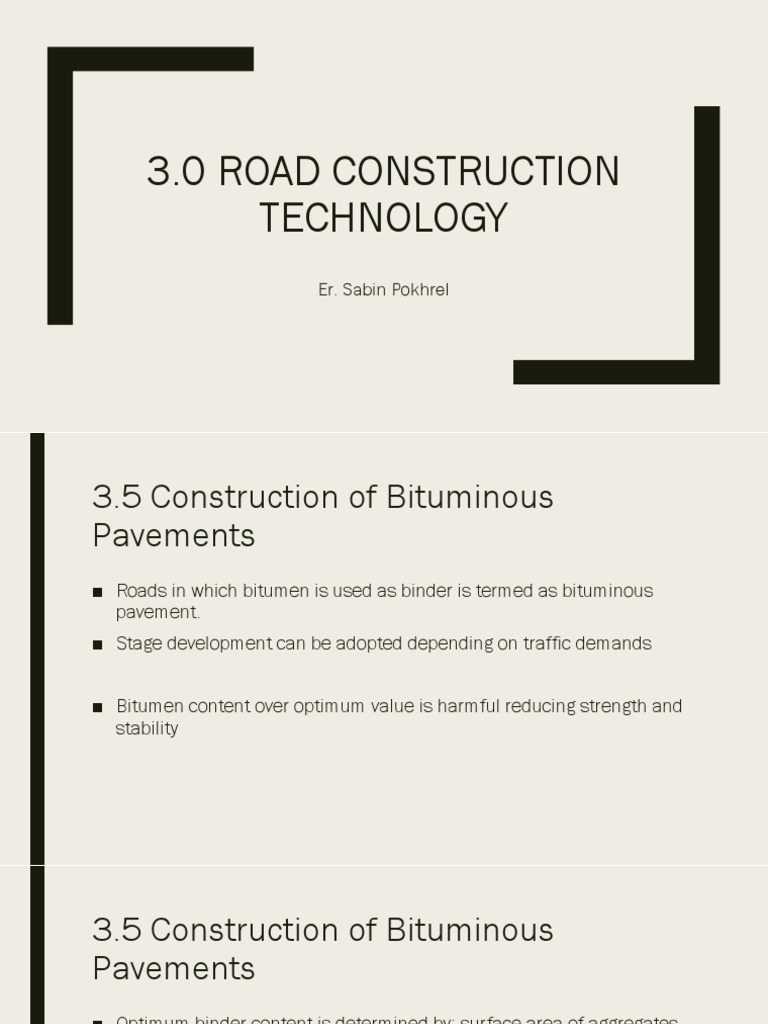 Bituminous Roads PDF | PDF | Asphalt | Road Surface