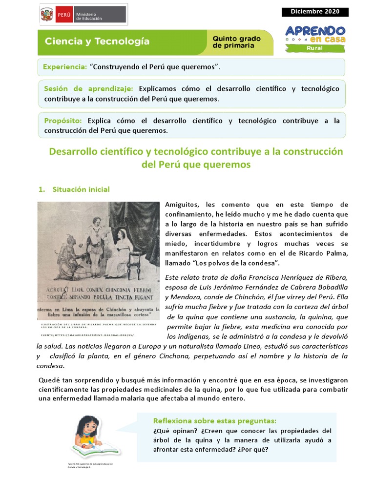 Ficha 1 Sesion 1 Exp 1 Ciencia y Tecnologia Quinto Grado Diciembre 2020 ...