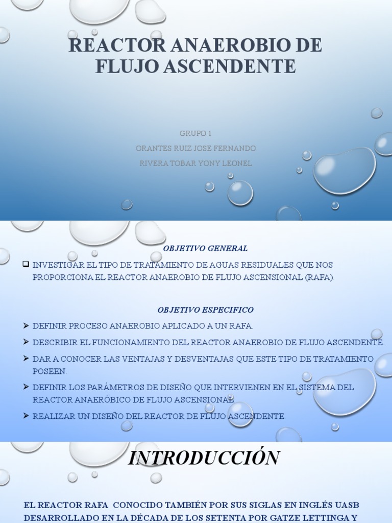 Reactor Anaerobico de Flujo Ascendente Grupo 1 | PDF | Aguas residuales ...