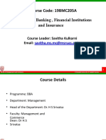Course Code: 19BMC205A Course Title: Banking, Financial Institutions and Insurance