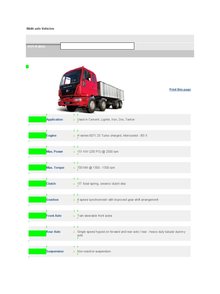 Multi-Axle Vehicles: Print This Page | PDF | Axle | Transmission ...
