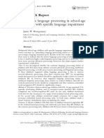 Research Report Real-Time Language Processing in School-Age Children With Specific Language Impairment
