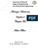 Analogue Electronics CS307 Chapter Two Active Filters