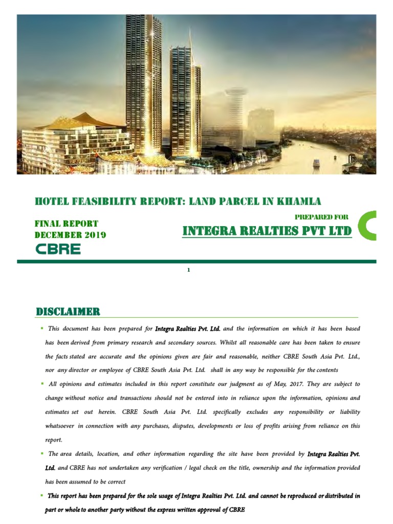 CBRE Hotel Feasibility Report PDF PDF Manufacturing And Engineering