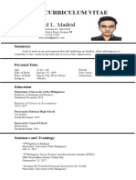 CV Jez Reel Madrid Finance Graduate