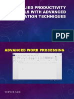 Applied Productivity Tools With Advanced Application Techniques