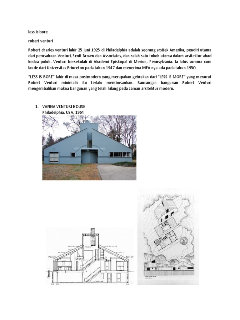 Arsitektur Postmodern: Less is Bore | PDF | Sejarah