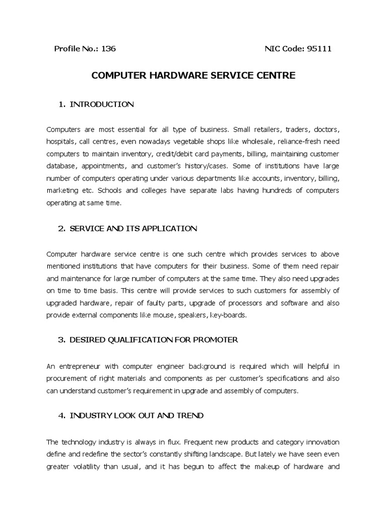 Computer Hardware Service Centre Overview | PDF | Hewlett Packard ...