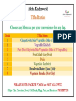 Choose Any Menu As Per Your Convenience For Any Day.: Tiffin Routine