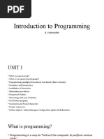 UNIT 1 - Introduction To Programming