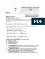 Modelo Matemático de Programación Lineal OPTIMIZACION