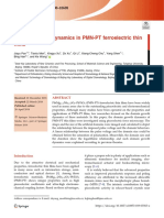 Domain Growth Dynamics in PMN-PT Ferroelectric Thin FILMS