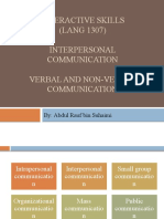 Interpersonal Comm, Verbal and Nonverbal Comm (L2)