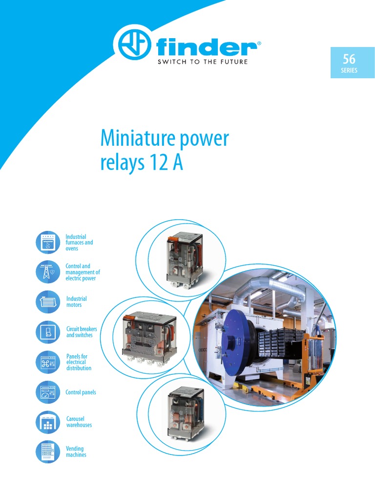 Miniature power relays 12 A: Sеries | PDF | Relay | Alternating Current