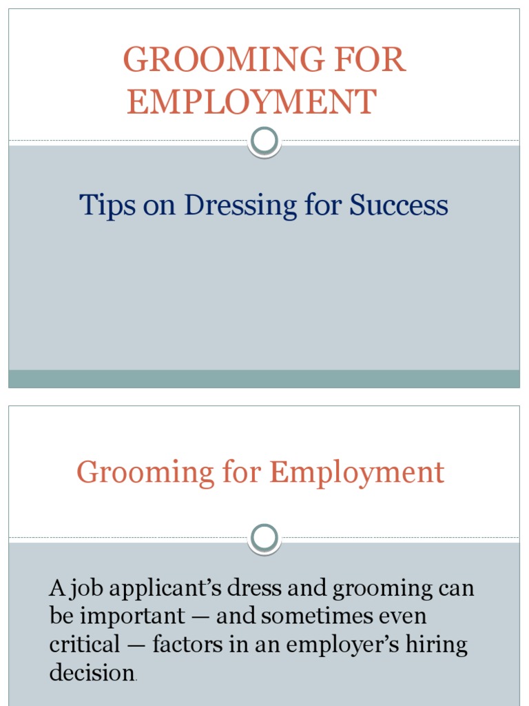 Grooming For Employment | PDF | Clothing | Softlines (Retail)